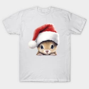 Christmas Peeking Baby Squirrel T-Shirt